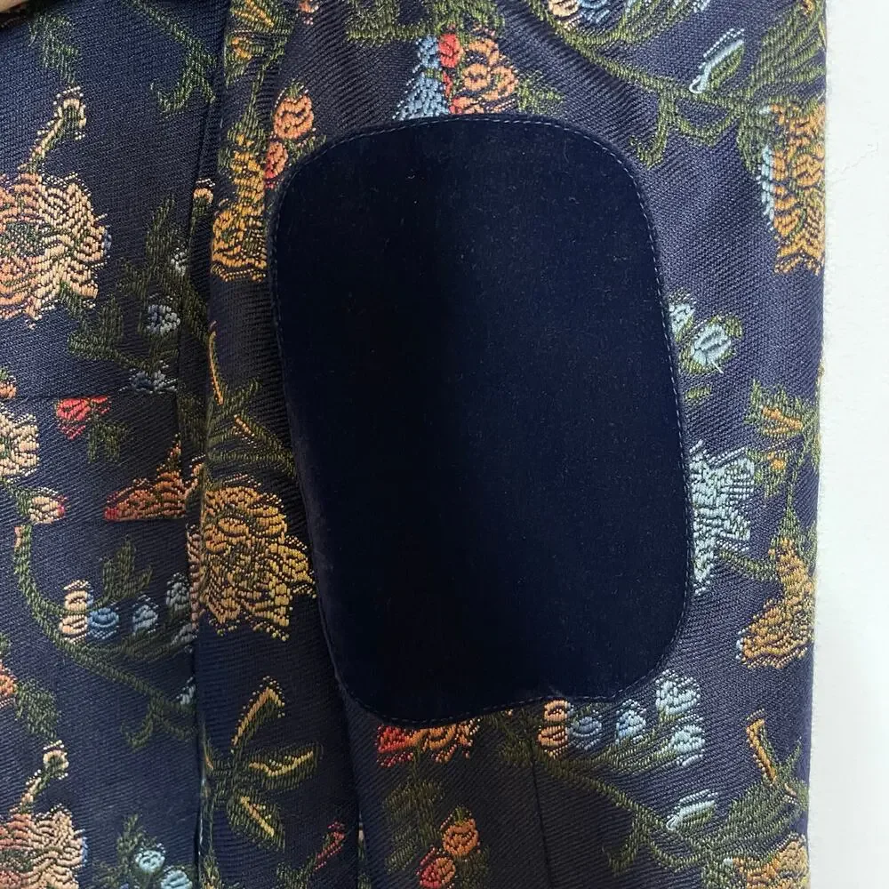 Sundance Alpine Coast Jacket size Medium Embroidered Bohemian Blazer Navy Floral - Picture 8 of 10